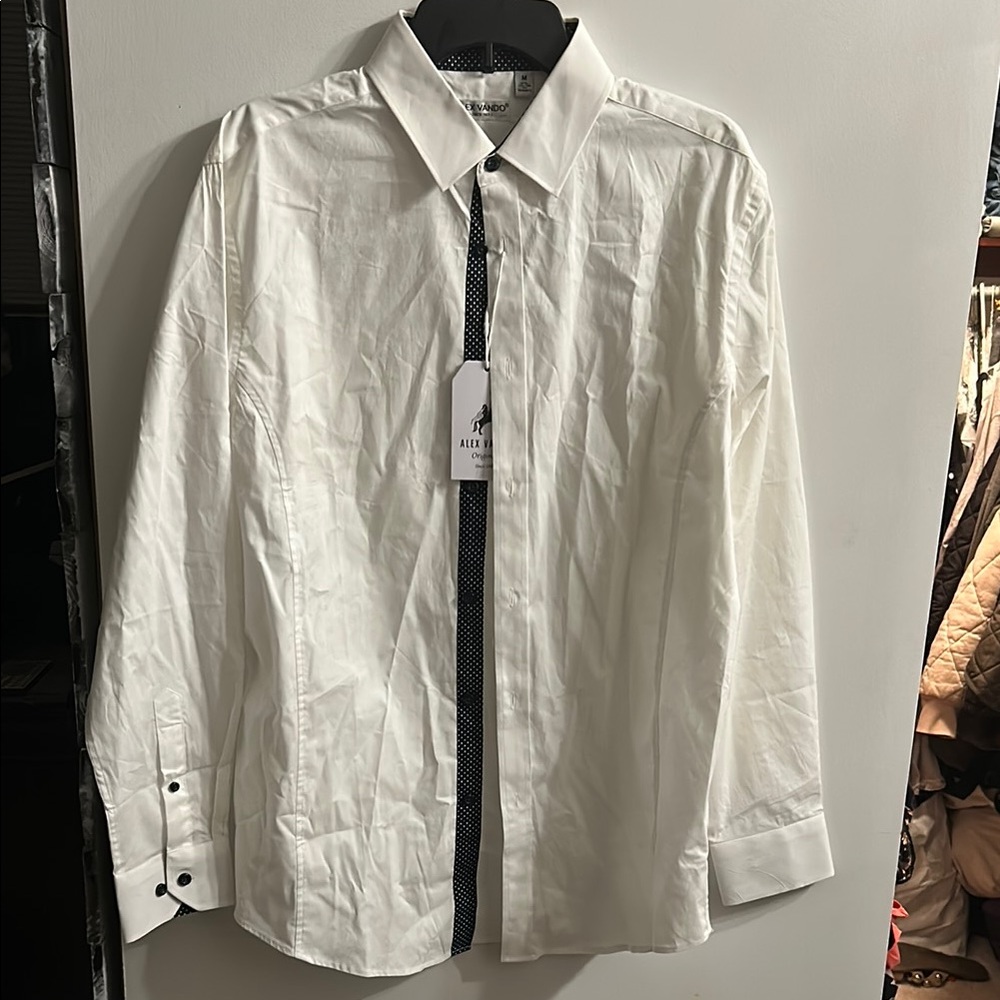 Classic White Dress Shirt with Pointed Collar